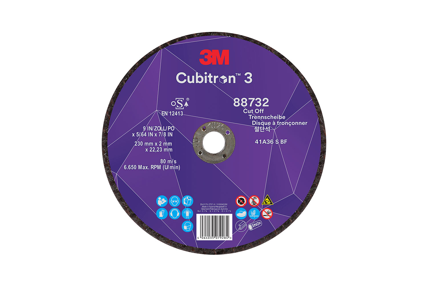 Cubitron 3 doorslijpschijf 230 X 2,0 X 22,23 T41 36+