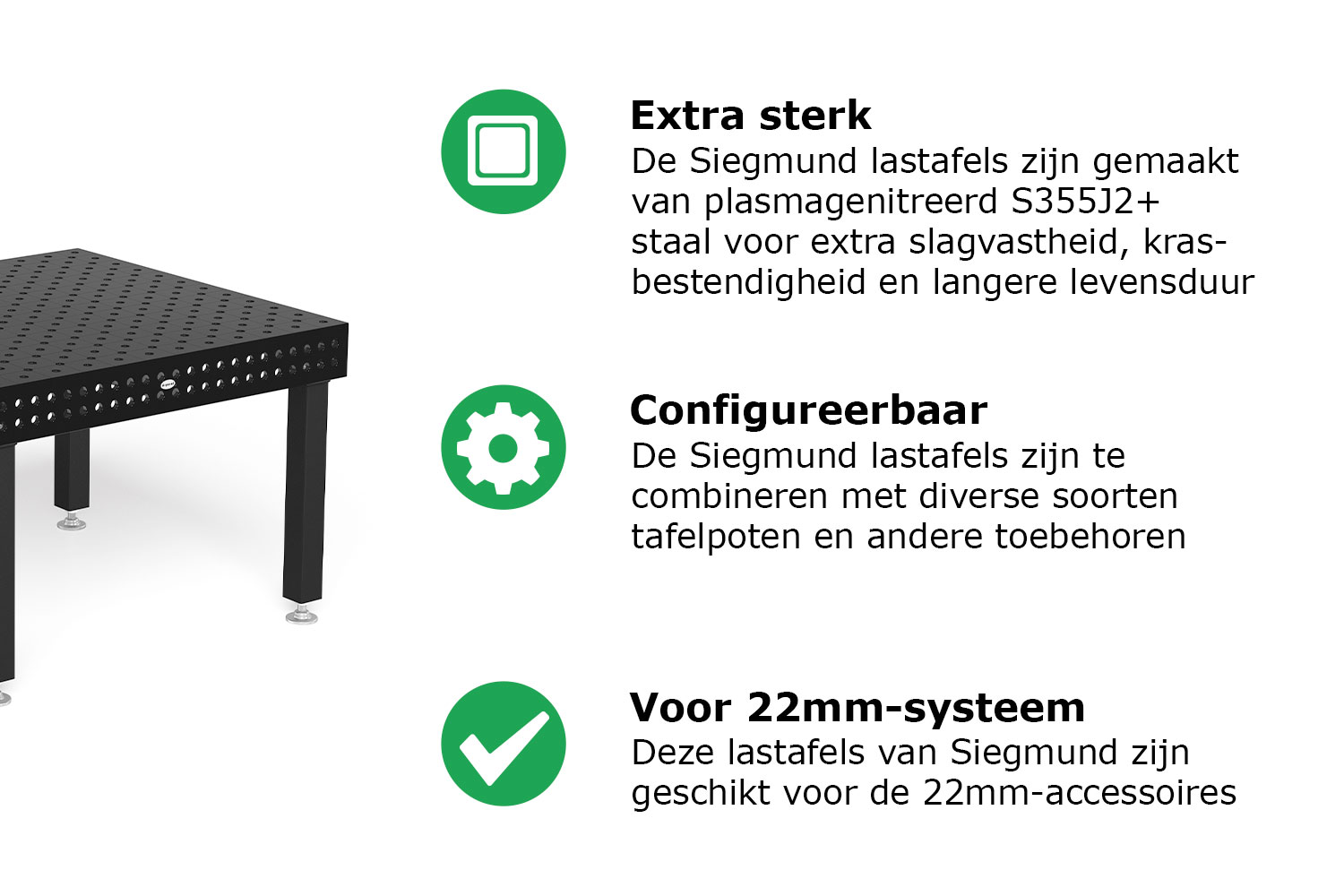 Siegmund Lastafel 22mm Professional Extreme 8.7 met diagonaalraster