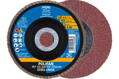 Lamellenschijf A40 125mm Polifan PFF PSF Steelox