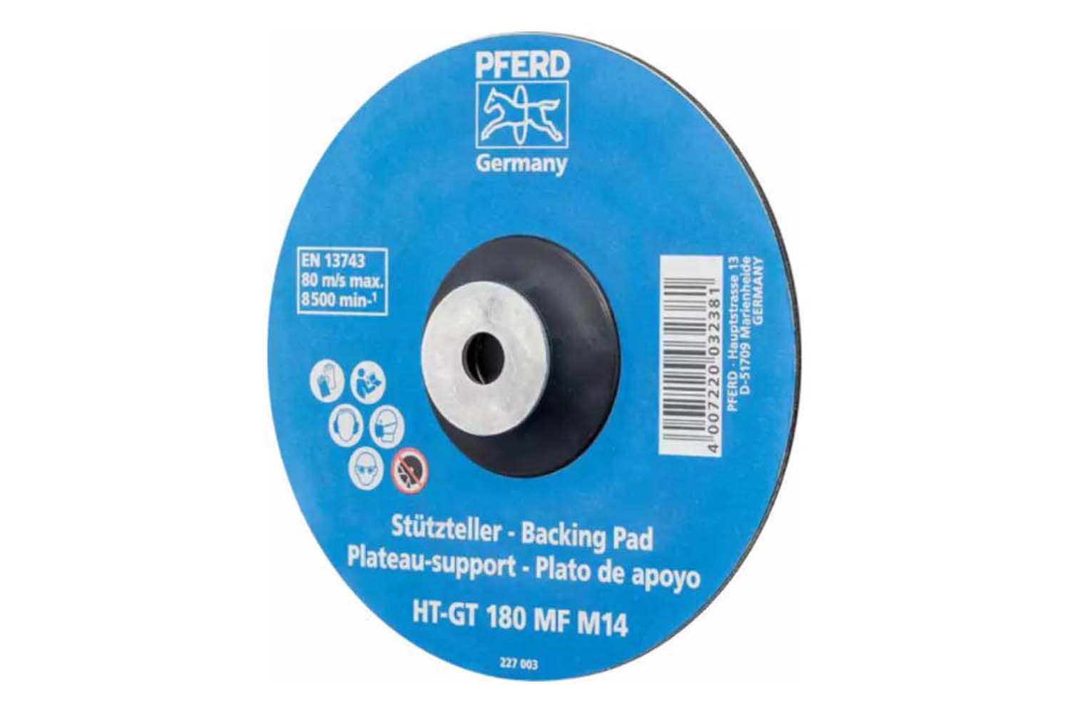 Pferd steunschijf HT-GT180MF M14 flex ( tbv Victograin 36)