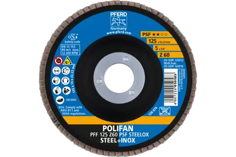 Pferd Lamellenschijf Z60 125mm Polifan PFF PSF Steelox